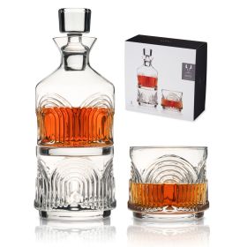 3-Piece Deco Beau Crystal Stacking Decanter ViskiÂ