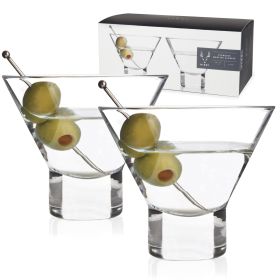 Raye Crystal Heavy Base Martini Glasses ViskiÂ
