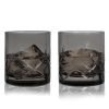 Admiral Cut Crystal Rocks Glasses in Smoke ViskiÂ