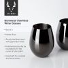 Gunmetal Stemless Wine Glasses by ViskiÂ
