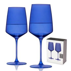 Reserve Nouveau Crystal Wine Glasses in Cobalt ViskiÂ