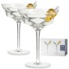Seneca Faceted Crystal Martini Glasses ViskiÂ