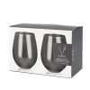 Gunmetal Stemless Wine Glasses by ViskiÂ