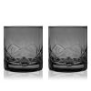 Admiral Cut Crystal Rocks Glasses in Smoke ViskiÂ