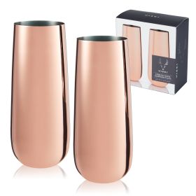 Copper Stemless Champagne Flutes by ViskiÂ