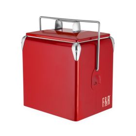 Vintage Metal Cooler by Foster & Rye (Color: Red)